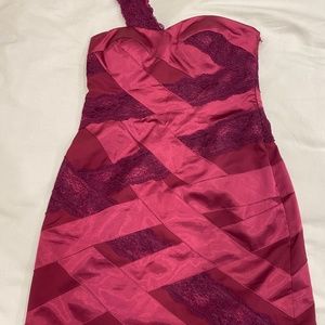 Phoebe couture lace pink burgundy mini dress  size 6